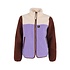 Danefae - danebirk fleece zip-up - light lilac/light beige/dark wine