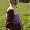Danefae Danefae - danebirk fleece zip-up - light lilac/light beige/dark wine