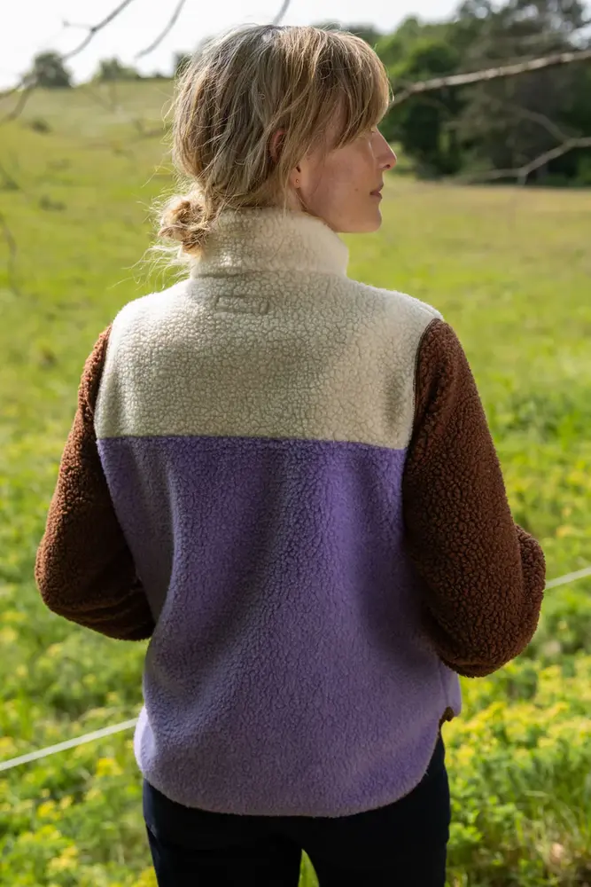 Danefae Danefae - danebirk fleece zip-up - light lilac/light beige/dark wine