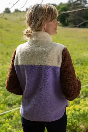 Danefae Danefae - danebirk fleece zip-up - light lilac/light beige/dark wine