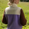 Danefae Danefae - danebirk fleece zip-up - light lilac/light beige/dark wine