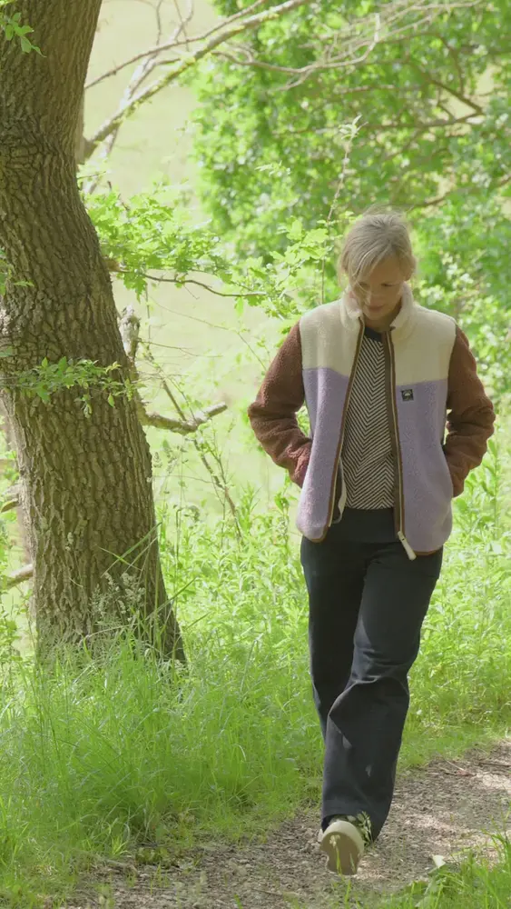 Danefae Danefae - danebirk fleece zip-up - light lilac/light beige/dark wine