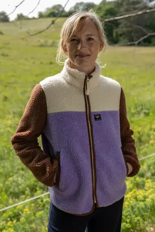 Danefae Danefae - danebirk fleece zip-up - light lilac/light beige/dark wine