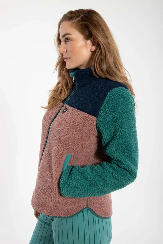 Danefae Danefae - danebirk fleece zip-up - dk navy/light slate/dk rose Danefae Danefae - danebirk fleece zip-up - dk navy/light slate/dk rose