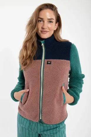 Danefae Danefae - danebirk fleece zip-up - dk navy/light slate/dk rose Danefae Danefae - danebirk fleece zip-up - dk navy/light slate/dk rose