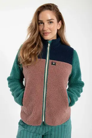Danefae Danefae - danebirk fleece zip-up - dk navy/light slate/dk rose Danefae Danefae - danebirk fleece zip-up - dk navy/light slate/dk rose