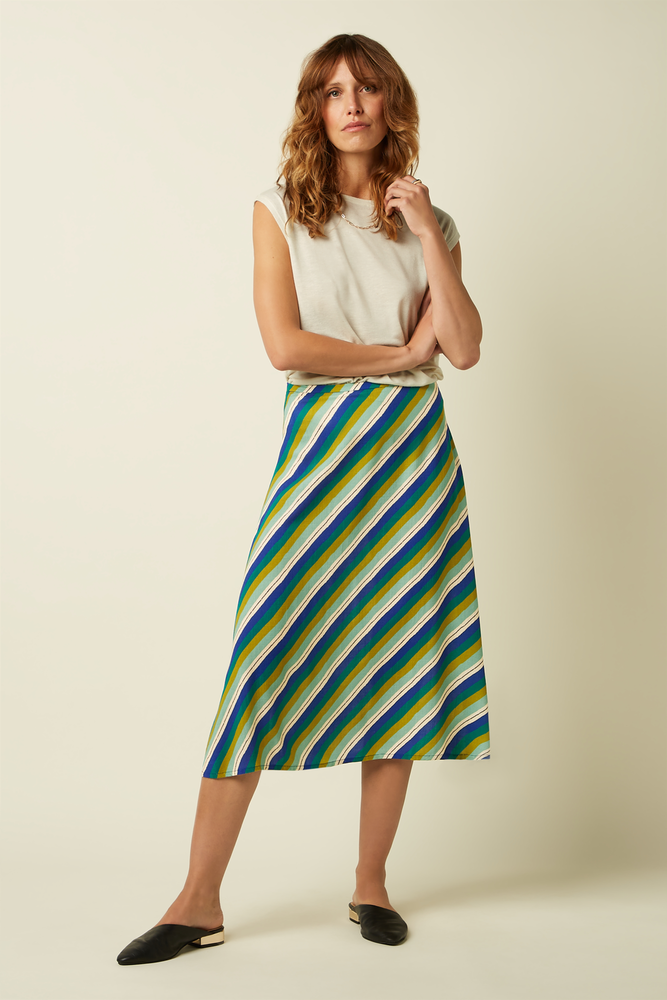 King Louie King Louie - juno midi skirt cliff - mazarine
