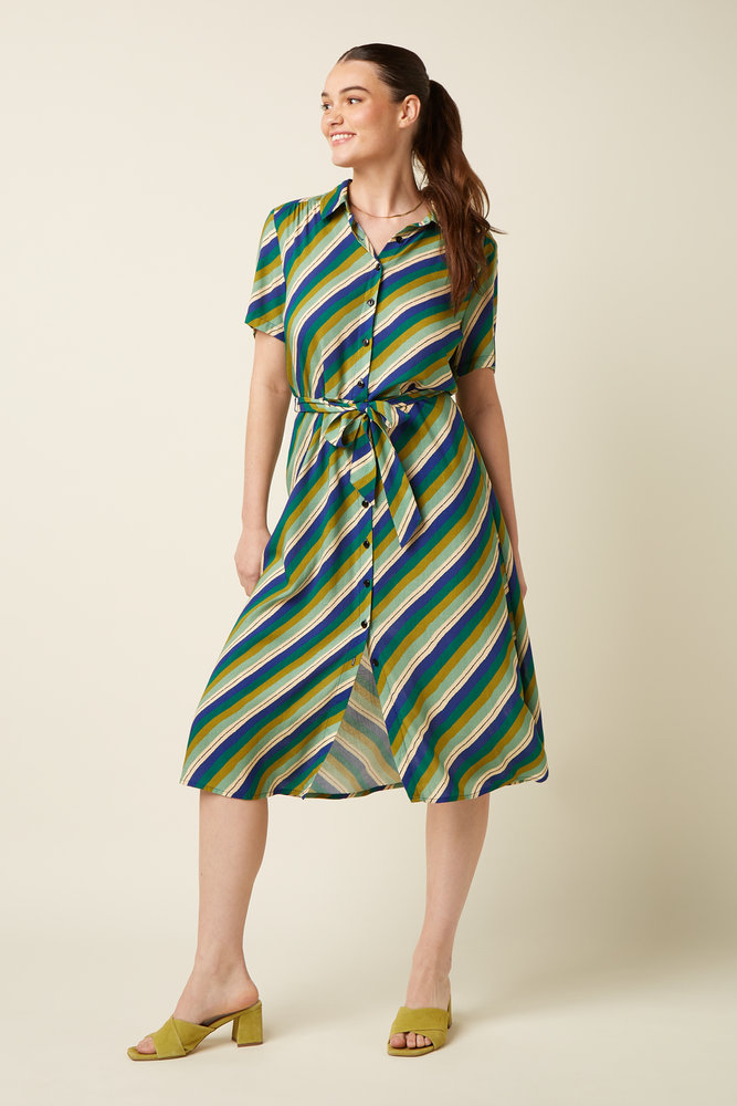 King Louie King Louie - olive midi dress cliff - mazarine