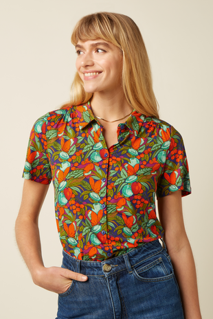 King Louie King Louie - maisie blouse puerto - strong blue