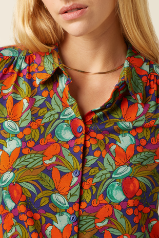 King Louie King Louie - maisie blouse puerto - strong blue