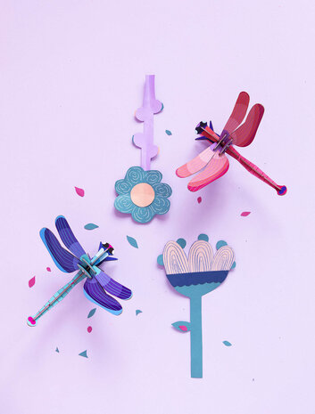 Studio Roof Studio Roof - muurdecoratie - ruby dragonfly