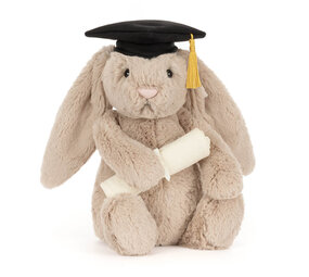 Jellycat Jellycat - knuffel konijn bashful bunny - graduation outfit Jellycat Jellycat - knuffel konijn bashful bunny - graduation outfit