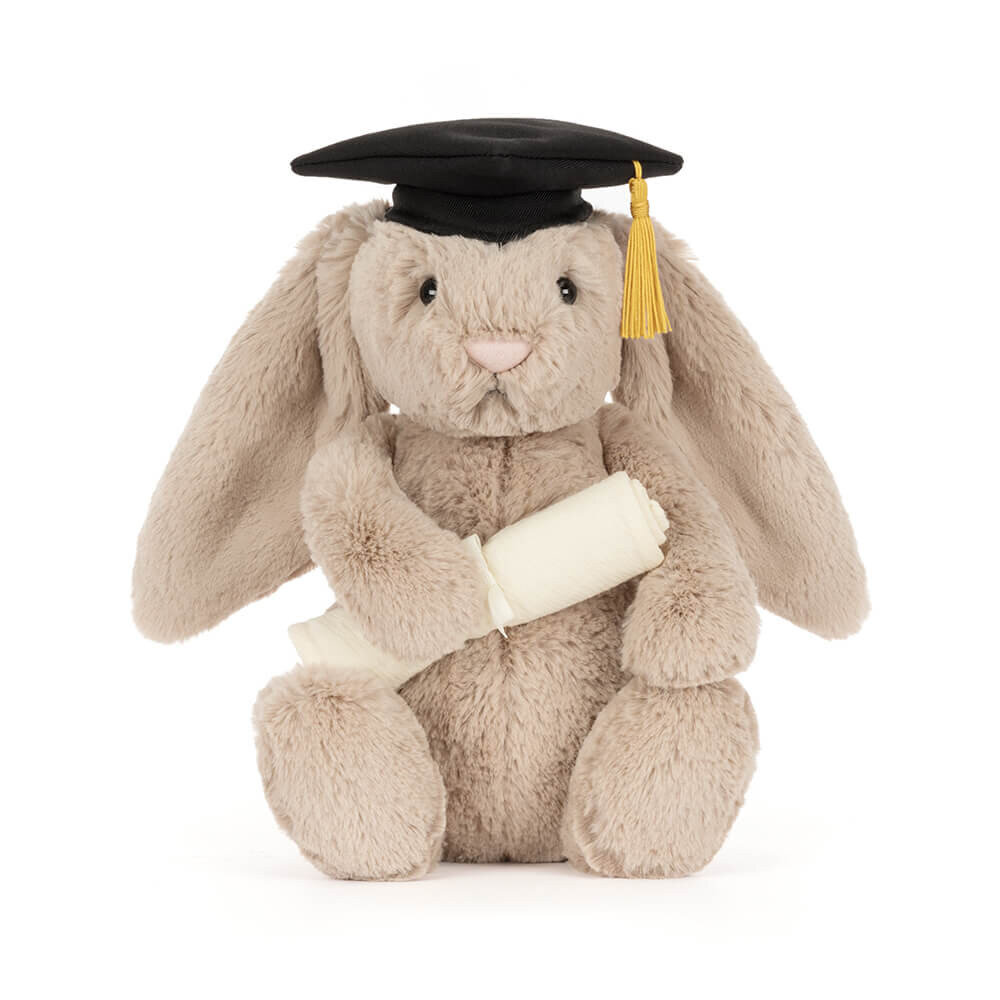 Jellycat Jellycat -  knuffel konijn bashful bunny - graduation outfit