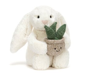 Jellycat Jellycat - knuffel konijn - cream bunny with plant Jellycat Jellycat - knuffel konijn - cream bunny with plant