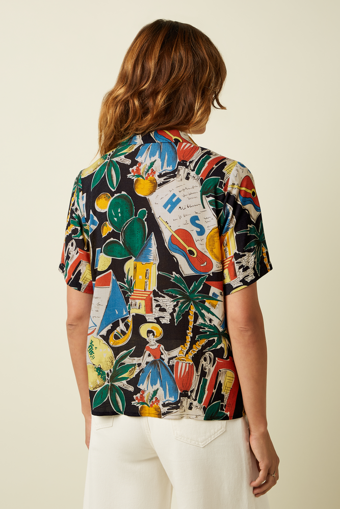 King Louie King Louie - bella blouse tropez - black