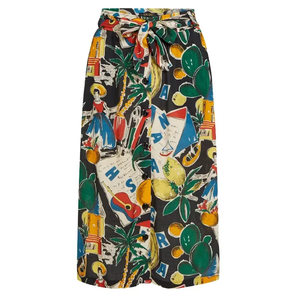 King Louie King Louie - lola button skirt tropez - black