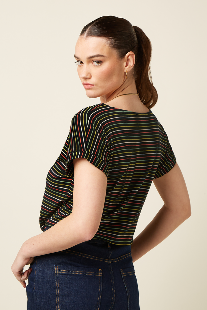King Louie King Louie - aria top menchini stripe - black