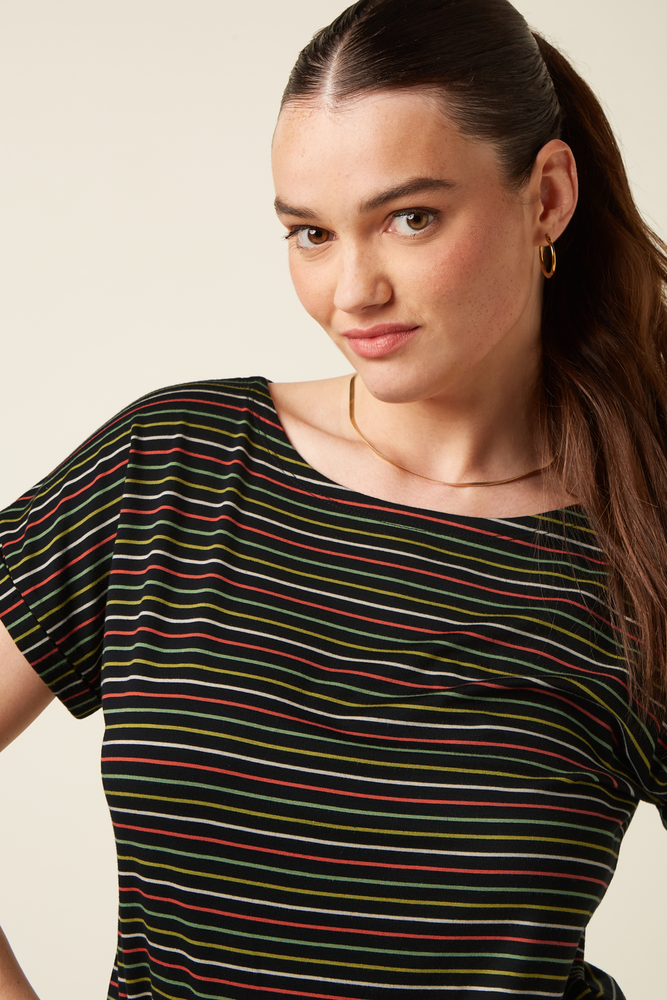 King Louie King Louie - aria top menchini stripe - black