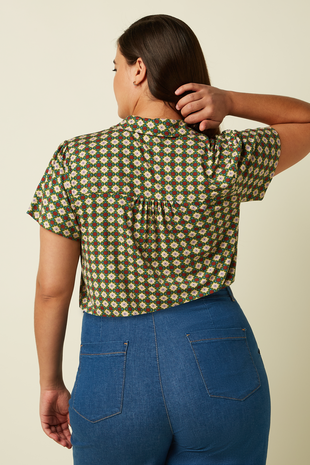 King Louie King Louie - tex blouse jade - ponderosa green