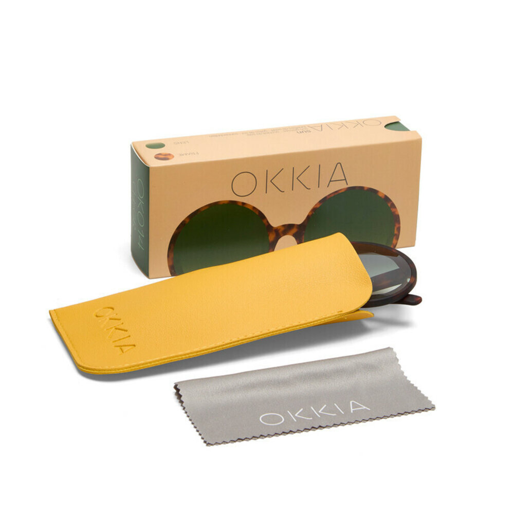 Okkia Okkia - zonnebril Monica - rond - havana (green glasses)