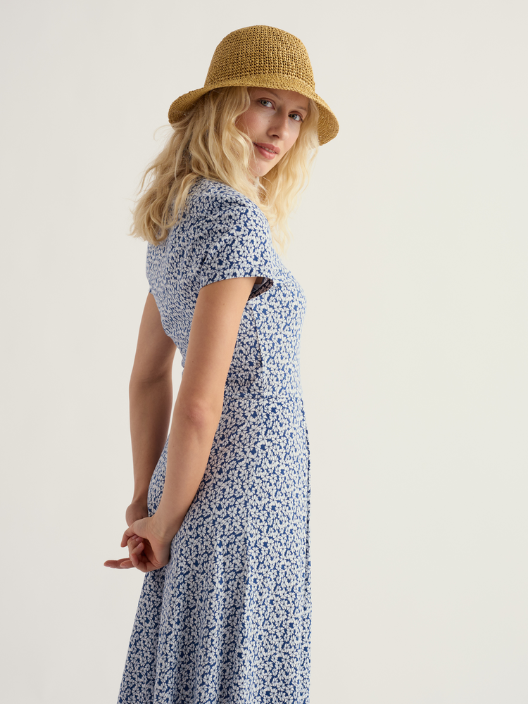 Seasalt Seasalt - pier view dress - bunched cornflowers dark voyage
