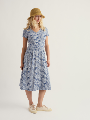 Seasalt Seasalt - pier view dress - bunched cornflowers dark voyage