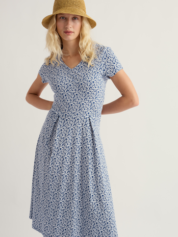 Seasalt Seasalt - pier view dress - bunched cornflowers dark voyage