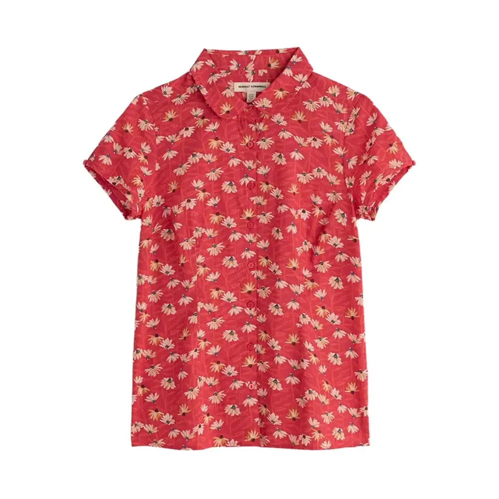 Seasalt Seasalt - rushmaker shirt - echinacea stems tomato Seasalt Seasalt - rushmaker shirt - echinacea stems tomato