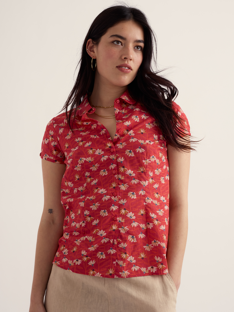 Seasalt Seasalt - rushmaker shirt - echinacea stems tomato Seasalt Seasalt - rushmaker shirt - echinacea stems tomato