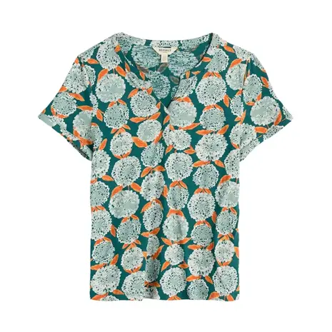 Seasalt Seasalt - s/s waterflow top - painted marigold dark wreckage