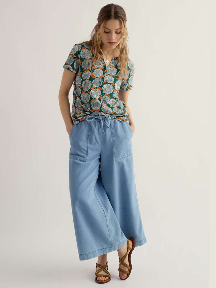 Seasalt Seasalt - s/s waterflow top - painted marigold dark wreckage