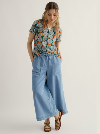 Seasalt Seasalt - s/s waterflow top - painted marigold dark wreckage