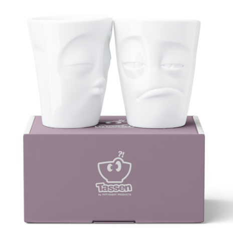 Tassen Tassen - bekers (set van 2, 350 ml) - kissing & snoozy