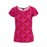 LaLamour LaLamour - butterfly top short sleeve - fuchsia flowers