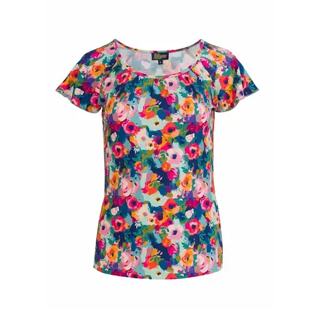 LaLamour LaLamour - butterfly top short sleeve - potpourri