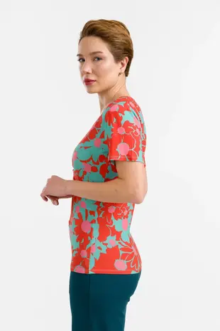 LaLamour LaLamour - angela top short sleeve - flower soup