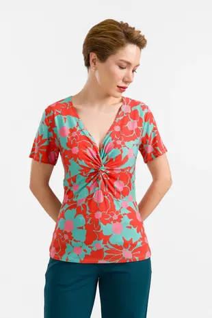 LaLamour LaLamour - angela top short sleeve - flower soup
