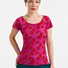 LaLamour LaLamour - butterfly top short sleeve - fuchsia flowers LaLamour LaLamour - butterfly top short sleeve - fuchsia flowers