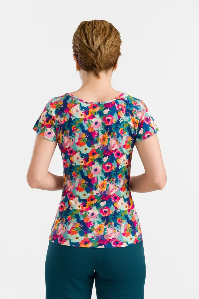 LaLamour LaLamour - butterfly top short sleeve - potpourri