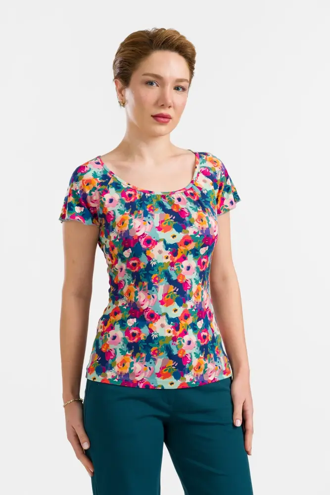 LaLamour LaLamour - butterfly top short sleeve - potpourri
