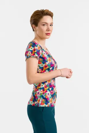 LaLamour LaLamour - butterfly top short sleeve - potpourri