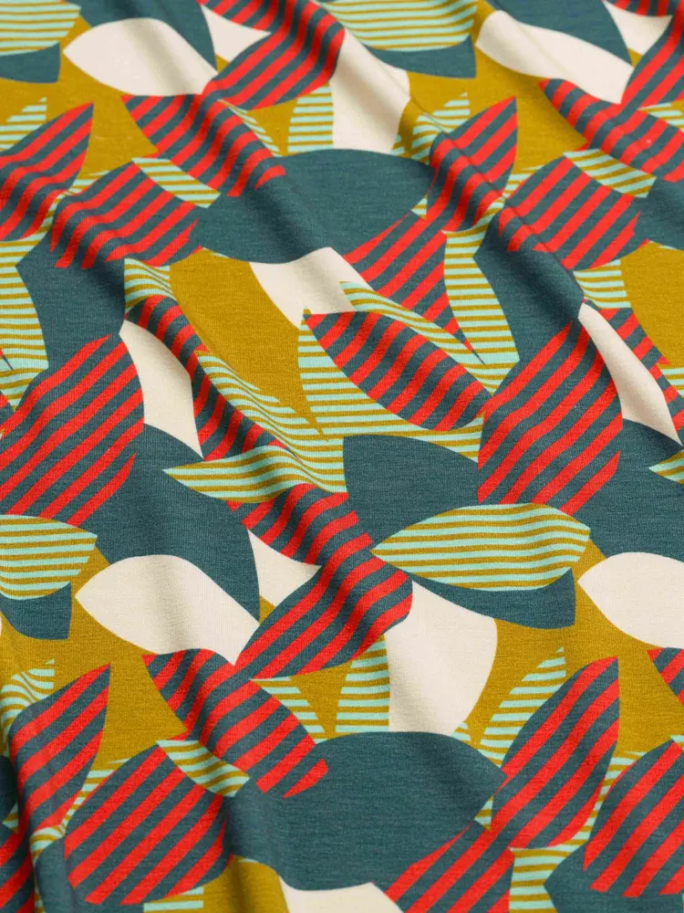 LaLamour LaLamour - iris blouse short sleeve - leave LaLamour LaLamour - iris blouse short sleeve - leave