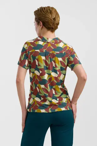 LaLamour LaLamour - iris blouse short sleeve - leave LaLamour LaLamour - iris blouse short sleeve - leave