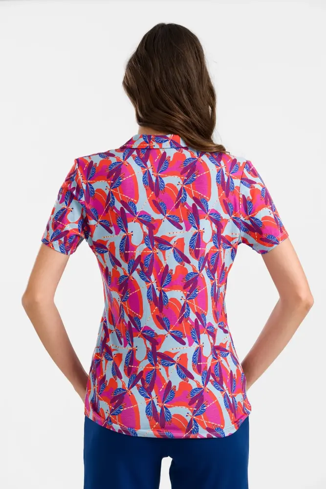 LaLamour LaLamour - lena blouse short sleeve - dragonfly disco