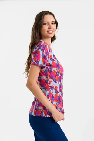 LaLamour LaLamour - lena blouse short sleeve - dragonfly disco