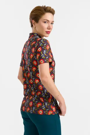 LaLamour LaLamour - sill blouse short sleeve - purple poppy