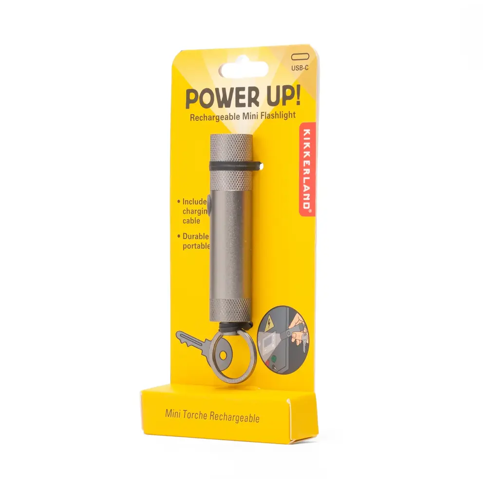 Kikkerland Kikkerland - sleutelhanger - power up (oplaadbare zaklamp)