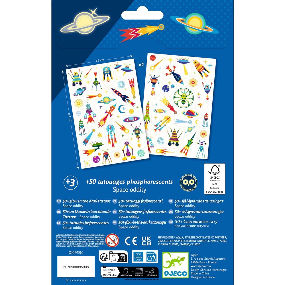 Djeco Djeco - tattoos - space oddity