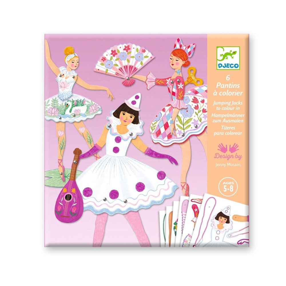 Djeco Djeco - trekpoppen om in te kleuren - tutu's