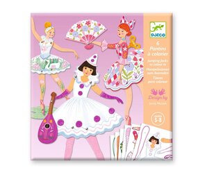 Djeco Djeco - trekpoppen om in te kleuren - tutu's